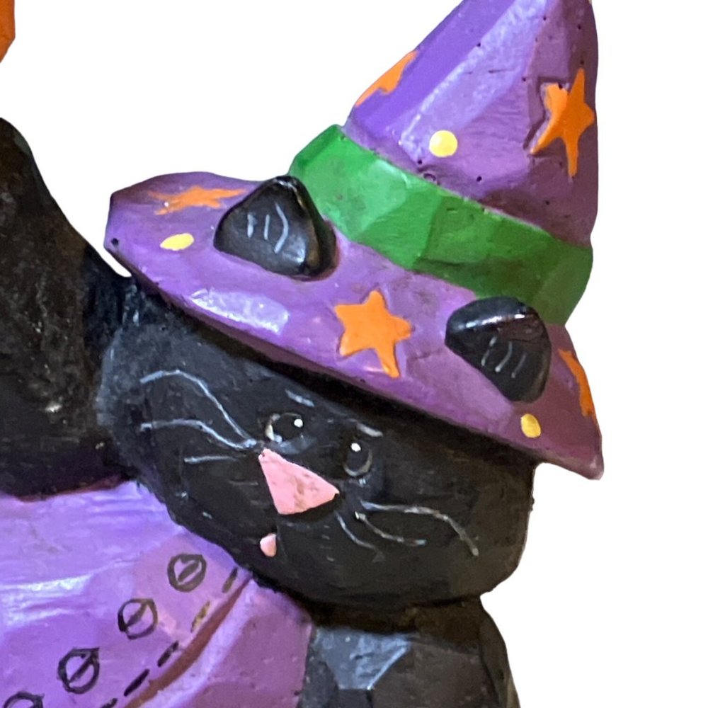 Halloween Small Table Top Shelf Figurines Cat Pumpkin - Picture 4 of 12